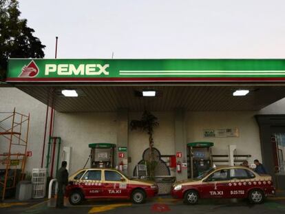 Una estaci&oacute;n de servicio de Pemex en la Ciudad de M&eacute;xico.