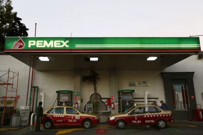Una estación de servicio de Pemex en la Ciudad de México.