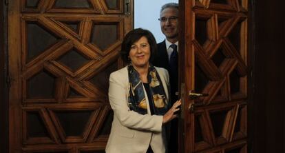 María José Sánchez Rubio y el portavoz, Miguel Ángel Vázquez.