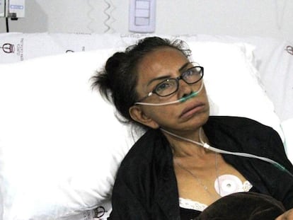 Enilce López en su cama de hospital, en Barranquilla (Colombia), en una imagen de archivo difundida en redes sociales.