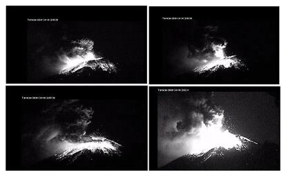El volcán registró un pico de actividad este lunes al arrojar fragmentos incandescentes a 1,6 kilómetros de sus laderas y una columna de ceniza de tres kilómetros de altura, que alcanzó el valle de Puebla, en el centro del país.