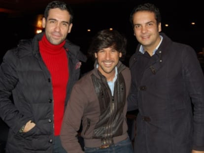 Ismael Jordi, Manuel Lombo y Jesús Méndez en el Teatro Villamarta.