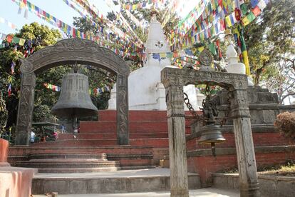 El templo de Swayambhunath o templo de los monos en Katmandú.