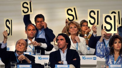Jos&eacute; Mar&iacute;a Aznar en el congreso nacional del PP de 2008. 