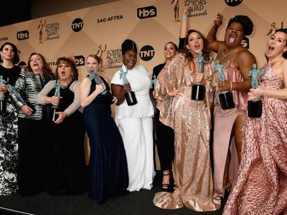 Las protagonistas de la serie 'Orange is the New Black' durante la ceremonia.