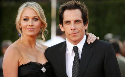 Ben Stiller posa con su esposa Christine Taylor en California, en una imagen de 2008.