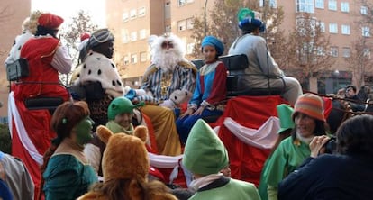 Una de las carrozas de la cabalgata de Carabanchel en una edición anterior.