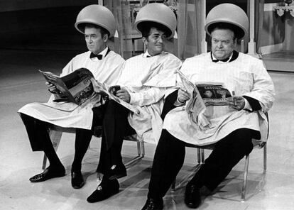 James Stuart, Dean Martin y Orson Welles en El show de Dean Martin. 