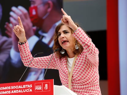 La ministra de Hacienda, María Jesús Montero, en el Congreso del PSOE de Andalucía.