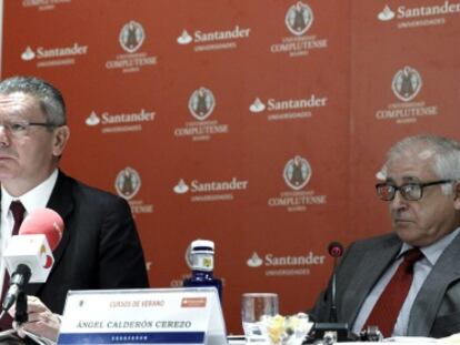 Gallard&oacute;n, esta ma&ntilde;ana en un curso de verano de El Escorial. 