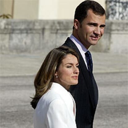 El príncipe Felipe y Letizia Ortiz, el día de la petición de mano.