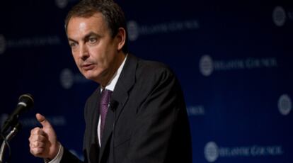 El presidente español, durante su intervención en el Atlantic Council.