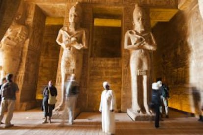 Interior del templo de Abu Simbel, en Egipto.