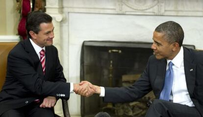 Enrique Peña Nieto e Barack Obama em um encontro no ano passado.