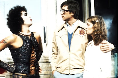 Frank-N-Futher, Brad y Janet, en 'The Rocky Horror Picture Show'.