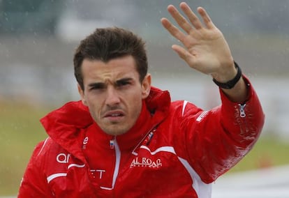 Jules BIanchi, durante la presentación del Gran Premio de Japón.