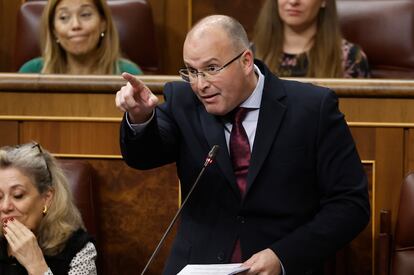 El portavoz del PP en el Congreso, Miguel Tellado, interviene durante la sesión del pasado día 20.