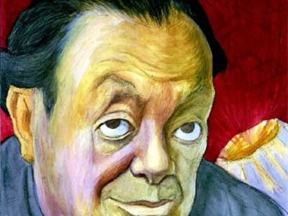 Abajo, <i>Autorretrato (</i>1954), óleo de Diego Rivera en el que se representa a los 68 años, ya enfermo, el mismo año que murió Frida.