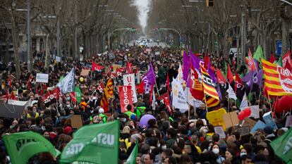 Manifestación unitaria de los sindicatos educativos, el 15 de marzo de 2022.