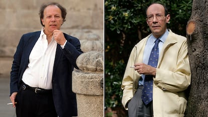 Javier Marías, en 2014, y Francisco Rico, en 2005. 