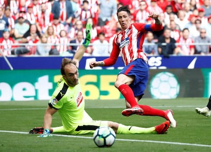 Fernando Torres, en un partido con el Atlético de Madrid.