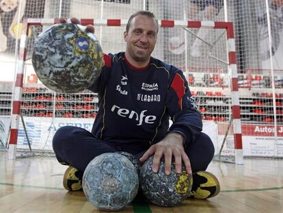 David Barrufet, después de un entrenamiento con la selección española.