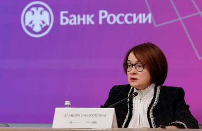 La gobernadora del banco central ruso, Elvira Nabiullina, en Moscú el 28 de noviembre.
