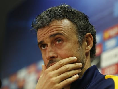 Luis Enrique, en la rueda de prensa.