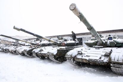 Carro de combate de Ucrania, en enero de este año.