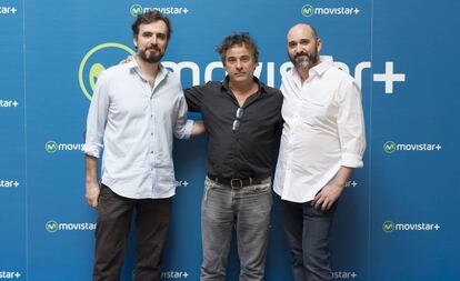 Alberto S&aacute;nchez-Cabezudo, Eduard Fern&aacute;ndez y Jorge S&aacute;nchez-Cabezudo en la presentaci&oacute;n de &#039;La zona&#039;.