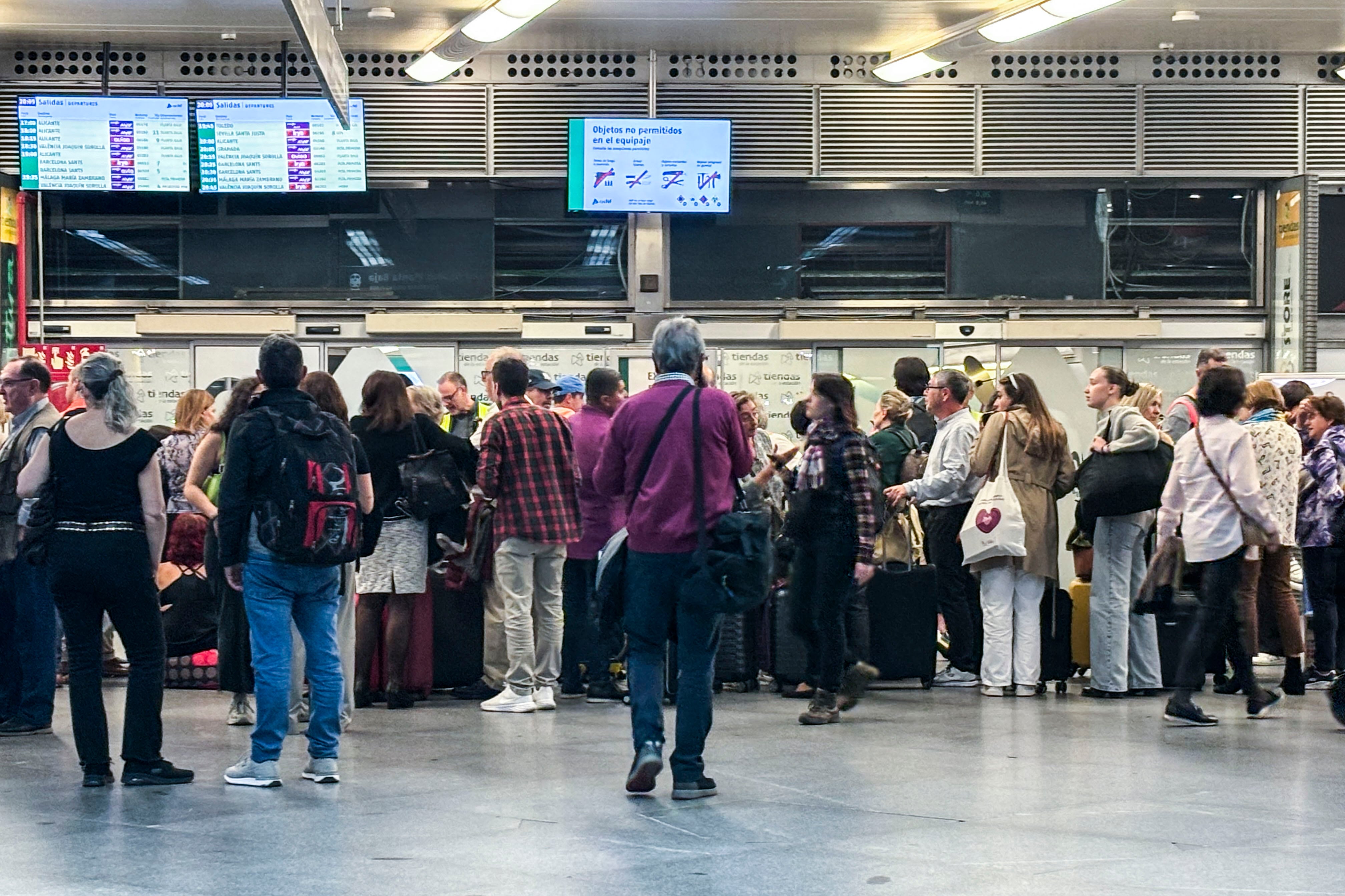 Aglomeraciones en la estación de Atocha, el domingo pasado.