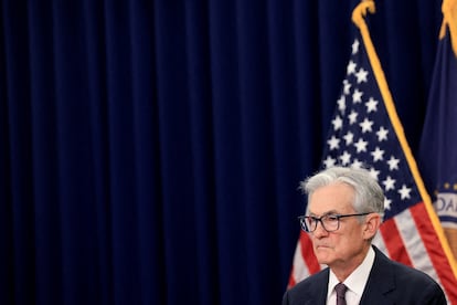 Jerome Powell en la última reunión de la Reserva Federal.