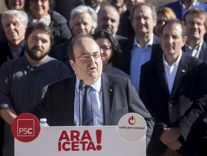 Miquel Iceta, en la presentació de la candidatura del PSC, el passat dia 12.