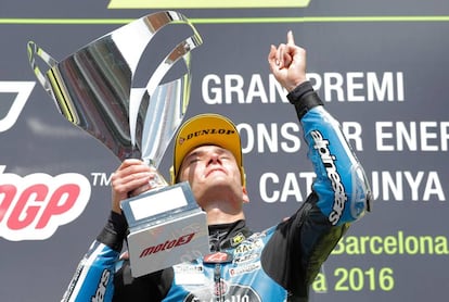 Jorge Navarro, dedica su victoria a Salom, en el GP de Catalunya. 