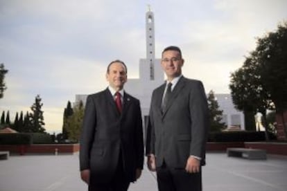 Faustino López, a la izquierda, y Ángel Gómez, ambos mormones.