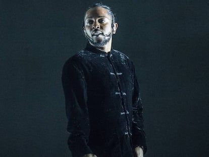 Kendrick Lamar, durante su presentación en el festival de Coachella en 2017.