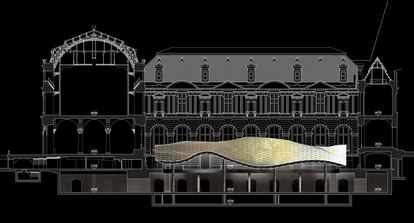 Proyecto del departamento de las artes del Islam en el Patio Visconte del Museo del Louvre, diseñado por los arquitectos Rudy Ricciotti y Mario Bellini.