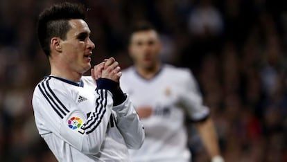 Callejón, durante el 'clásico'.