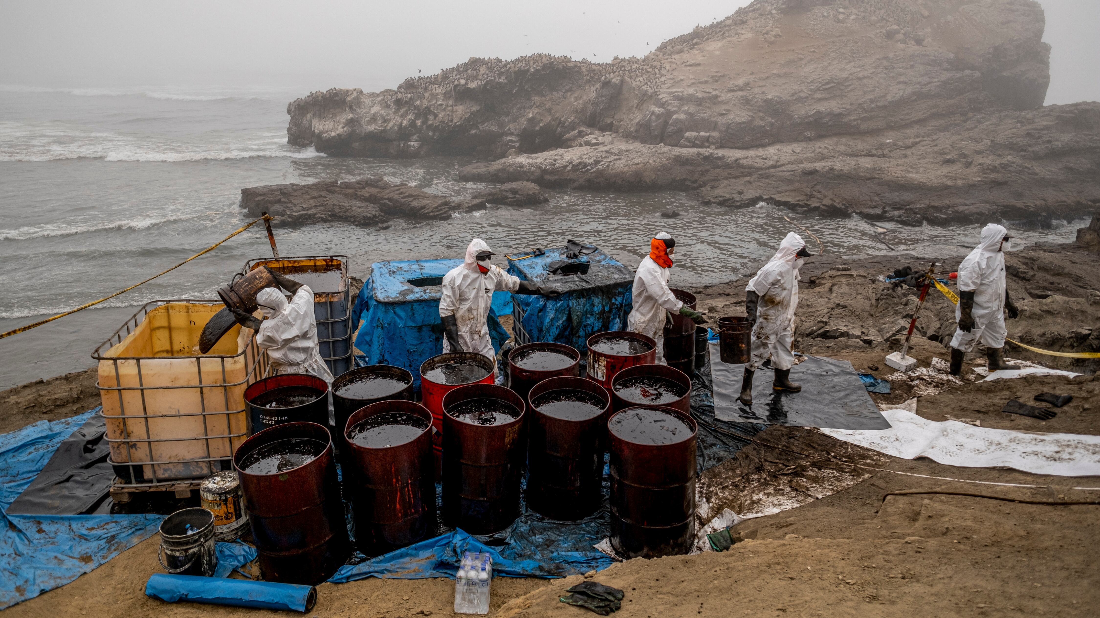 Un derrame de petróleo afecta a las costas del norte de Perú y daña la vida marina de la región