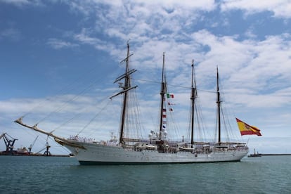 El buque escuela 'Juan Sebastián Elcano' a su llegada a Veracruz (México) el pasado día 20.
