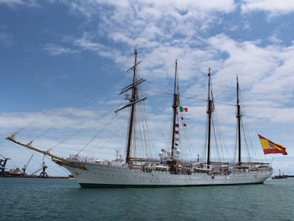 El buque escuela 'Juan Sebastián Elcano' a su llegada a Veracruz (México) el pasado día 20.