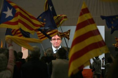 Carles Puigdemont, en un acto electoral.