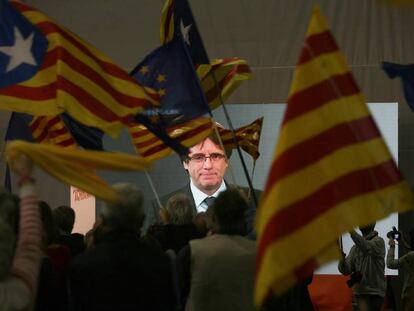 Carles Puigdemont en un acte electoral.