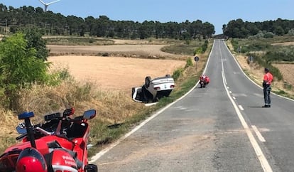 Accidente de tráfico en Peralta (Navarra).