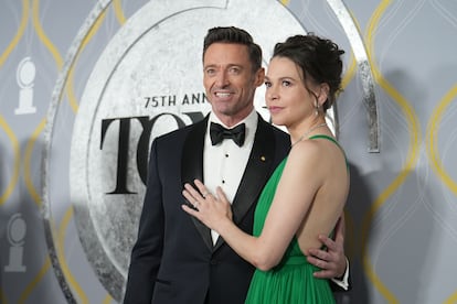 Hugh Jackman y Sutton Foster, el 12 de junio de 2022, en la 75º gala de los premios Tony en Nueva York.