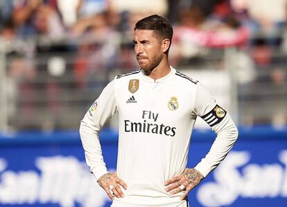 Sergio Ramos, durante el partido ante el Eibar.