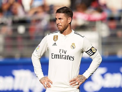 Sergio Ramos, durante el partido ante el Eibar.