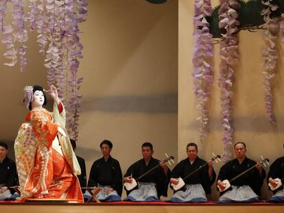 Ensayo de teatro Kabuki.