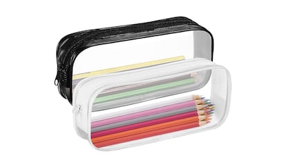 Pack de estuches escolares transparentes , impermeables y de distintos colores