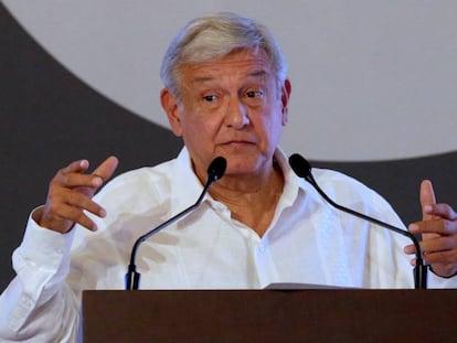 Andr&eacute;s Manuel L&oacute;pez Obrador durante un acto p&uacute;blico en Acapulco